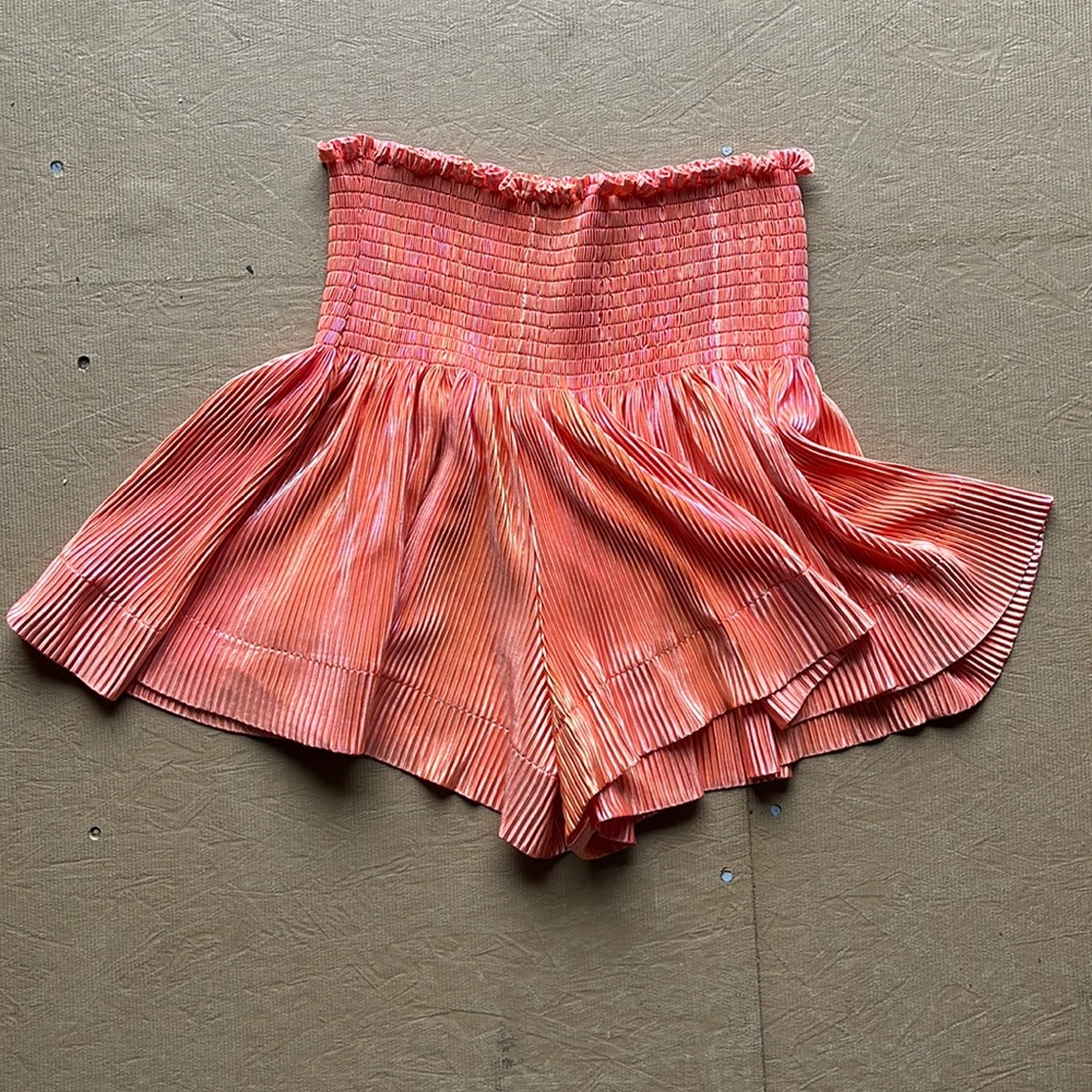 Queen of Sparkles orange shiny shorts.Flowy shorts with elastic waistband.Size M